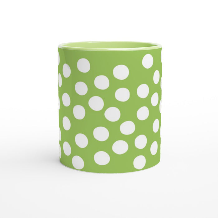 Tasse mit Punkten - grün/weiß, verschiedene Farben