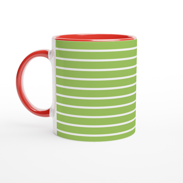 Tasse gestreift - grün/weiß, verschiedene Farben