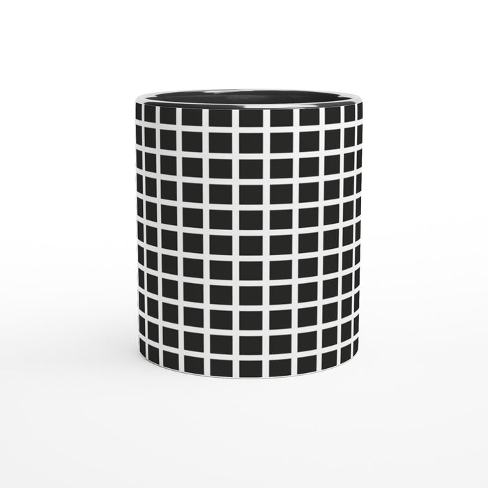 Tasse kariert - schwarz/weiß, verschiedene Farben