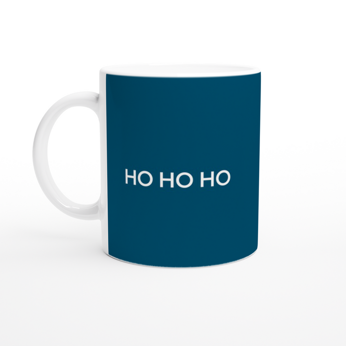Tasse Weihnachtsrentier HoHoHo - süßes Rentier mit Lichterkette und Schal, ozeanblau