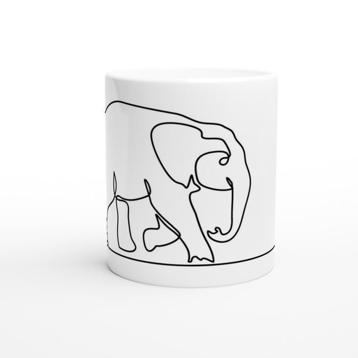 Tasse Elefant, gezeichnet aus nur einer Linie