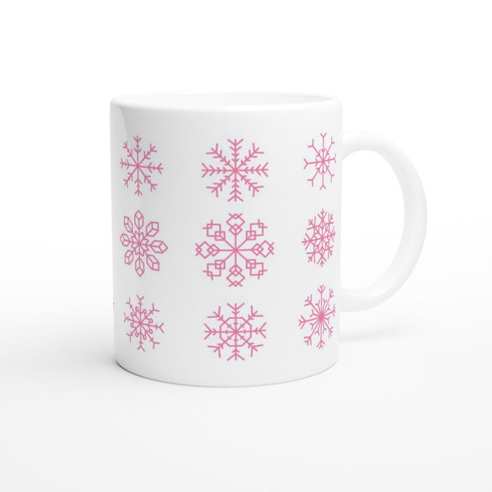 Tasse mit verschiedenen Schneeflocken - rose