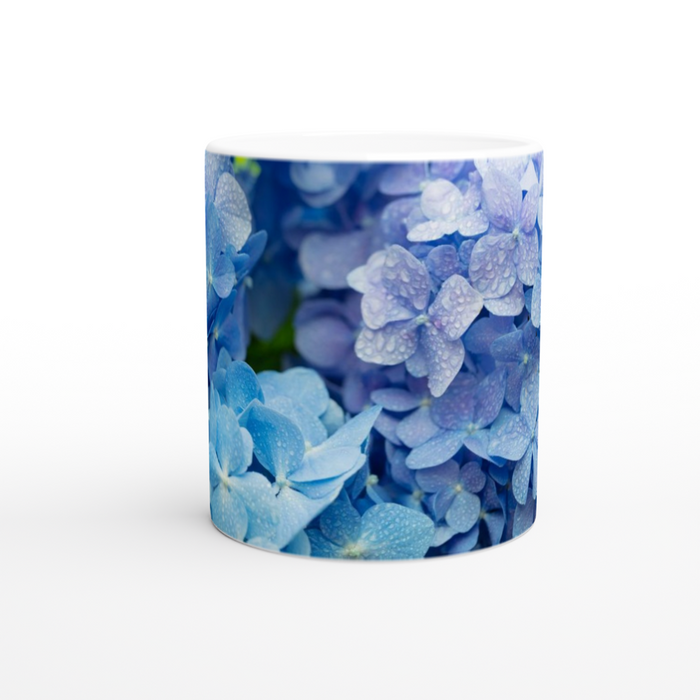 Tasse blaue Hortensien