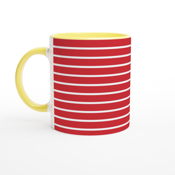 Tasse gestreift - rot/weiß, verschiedene Farben