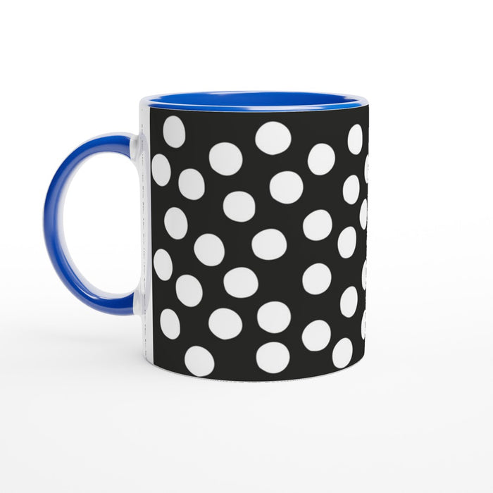 Tasse mit Punkten - schwarz/weiß, verschiedene Farben