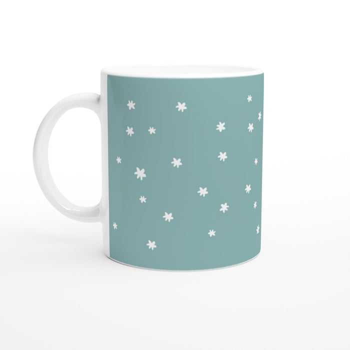 Tasse mit Sternenhimmel - eukalyptus/weiß
