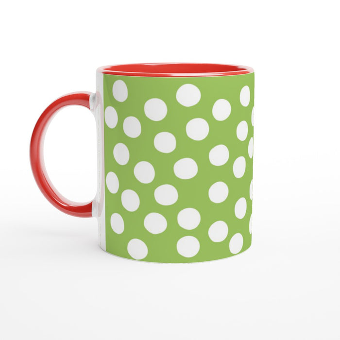 Tasse mit Punkten - grün/weiß, verschiedene Farben