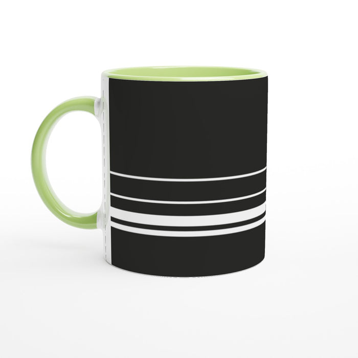 Tasse mit Streifen - schwarz/weiß, verschiedene Farben