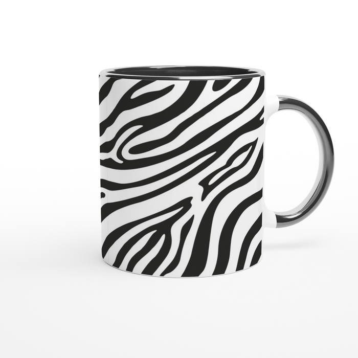 Tasse mit Zebramuster - schwarz/weiß, verschiedene Farben