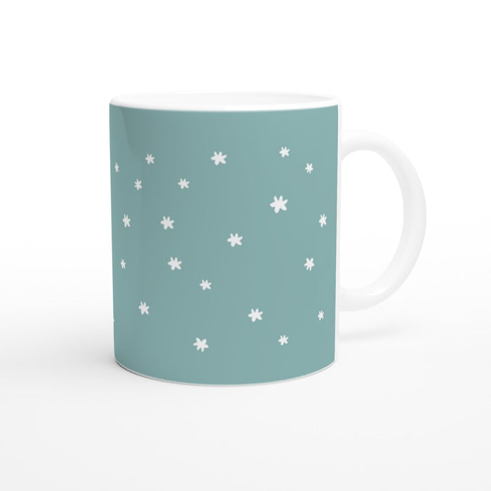 Tasse mit Sternenhimmel - eukalyptus/weiß
