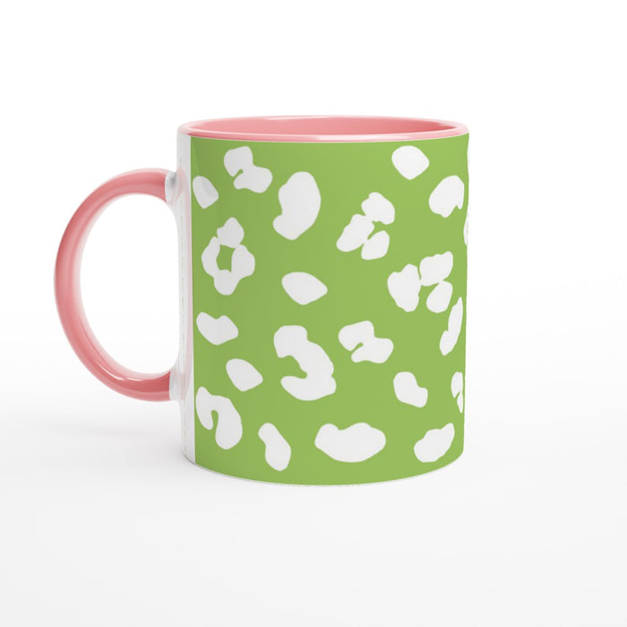 Tasse mit Leopardenmuster - grün/weiß, verschiedene Farben