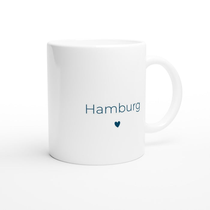 Tasse Hamburg mit Herz - ozeanblau