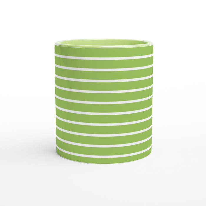 Tasse gestreift - grün/weiß, verschiedene Farben