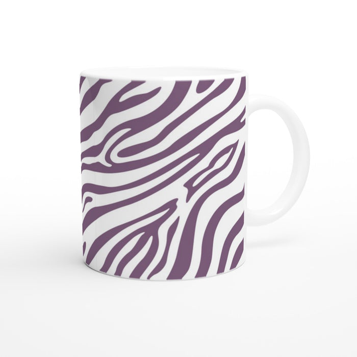 Tasse mit Zebramuster - pflaume/weiß
