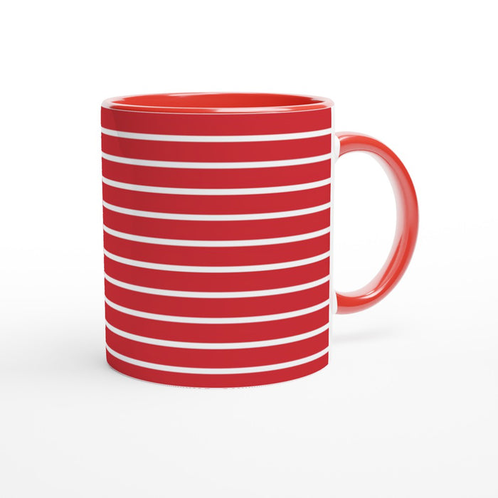 Tasse gestreift - rot/weiß, verschiedene Farben