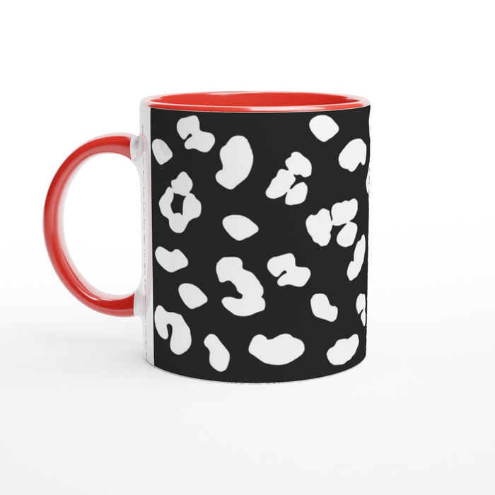 Tasse mit Leopardenmuster - schwarz/weiß, verschiedene Farben