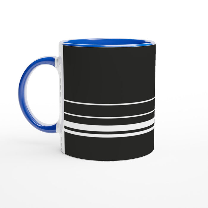 Tasse mit Streifen - schwarz/weiß, verschiedene Farben