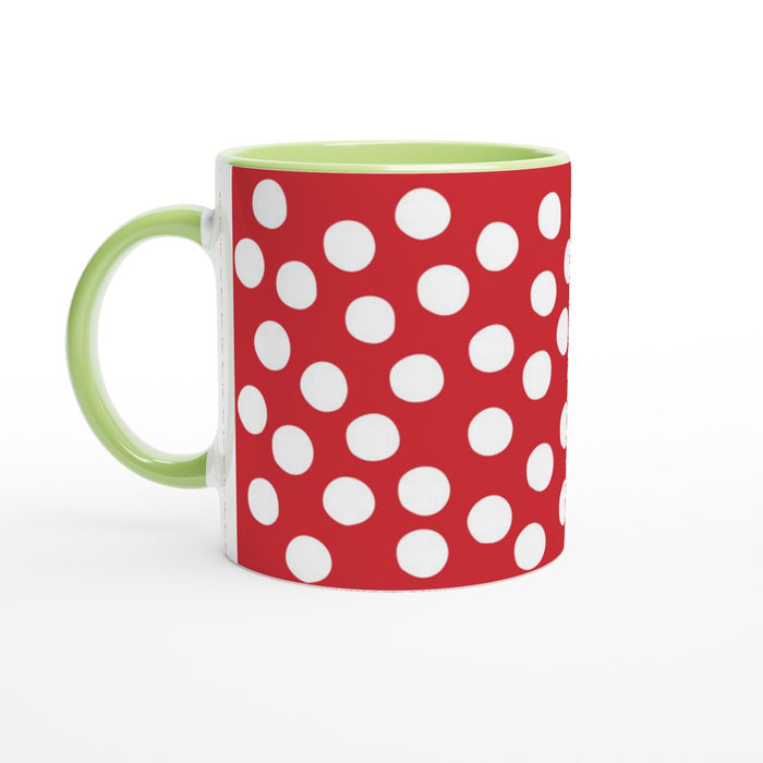 Tasse mit Punkten - rot/weiß, verschiedene Farben