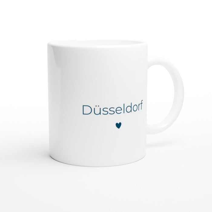Tasse Düsseldorf mit Herz - ozeanblau