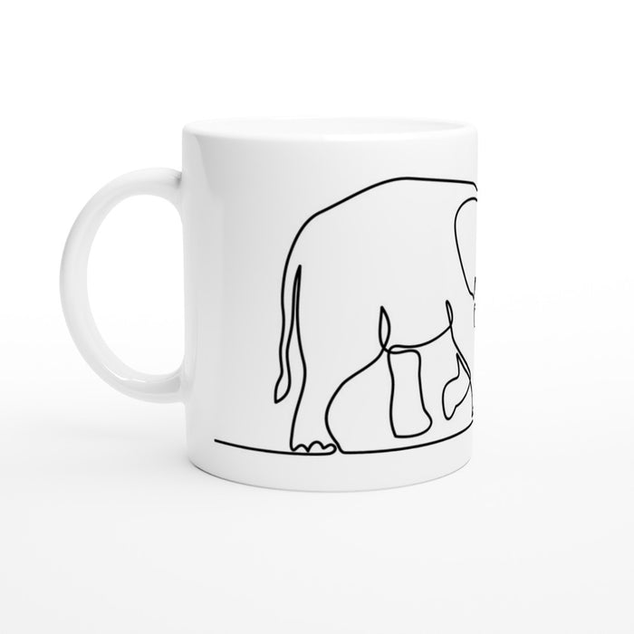 Tasse Elefant, gezeichnet aus nur einer Linie