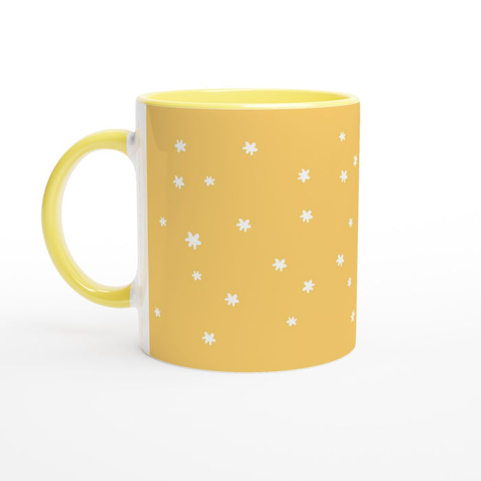 Tasse mit Sternenhimmel - gelb/weiß, verschiedene Farben