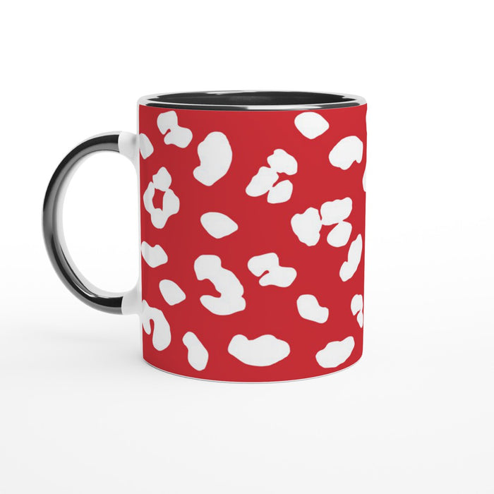 Tasse mit Leopardenmuster - rot/weiß, verschiedene Farben