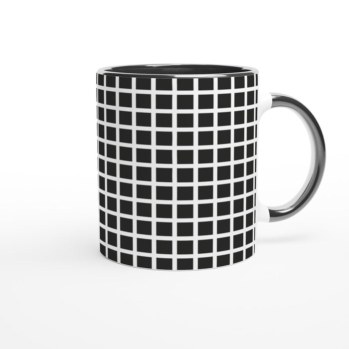 Tasse kariert - schwarz/weiß, verschiedene Farben