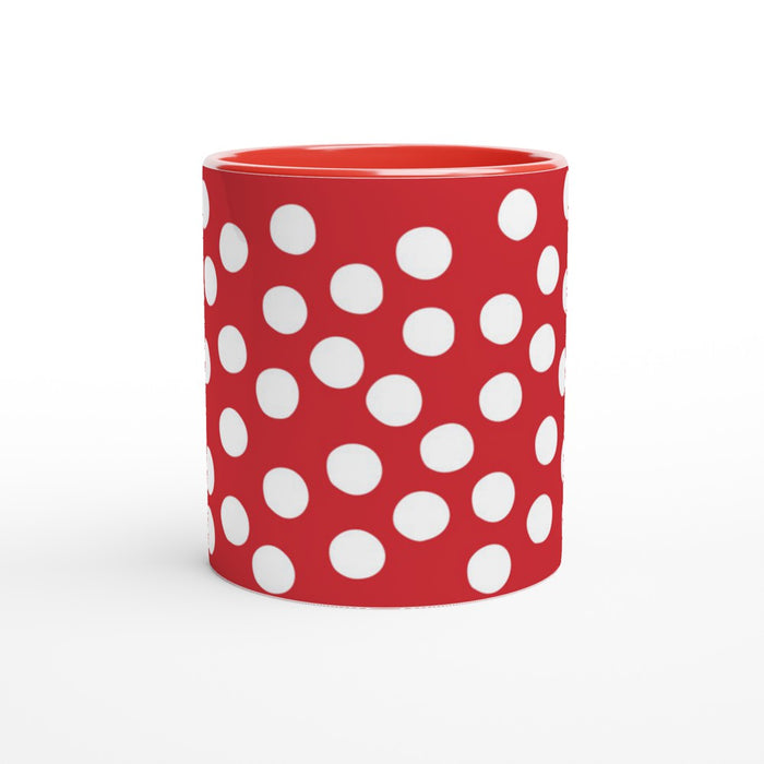 Tasse mit Punkten - rot/weiß, verschiedene Farben