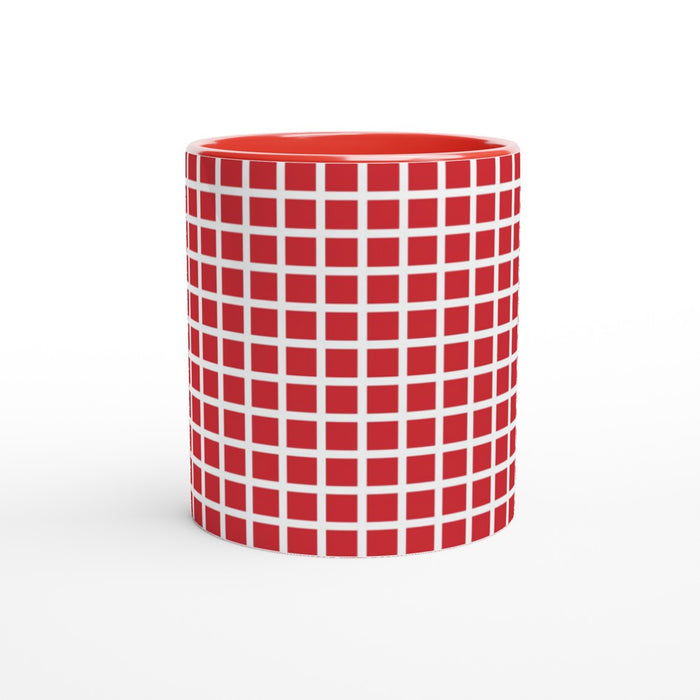 Tasse kariert - rot/weiß, verschiedene Farben