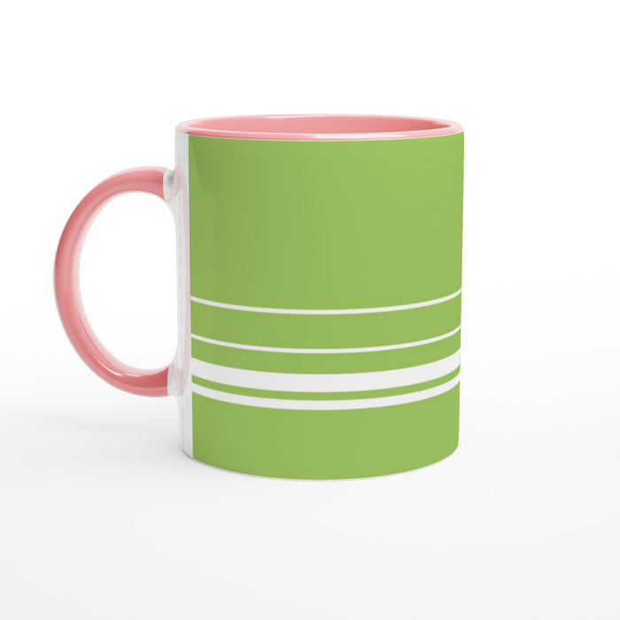 Tasse mit Streifen - grün/weiß, verschiedene Farben