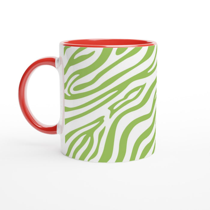 Tasse mit Zebramuster - grün/weiß, verschiedene Farben