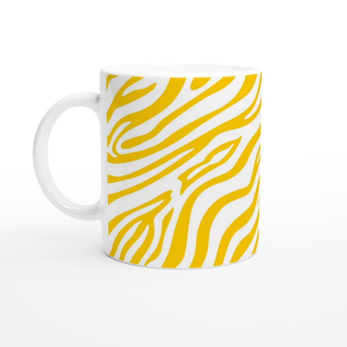 Tasse mit Zebramuster - sonnengelb/weiß