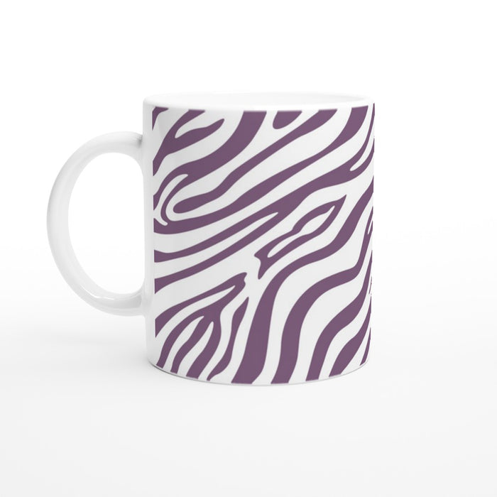 Tasse mit Zebramuster - pflaume/weiß