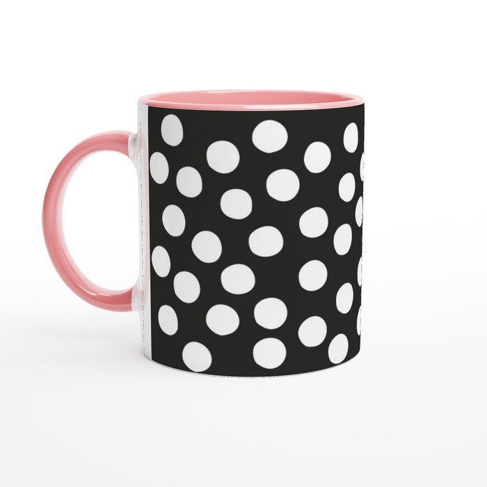 Tasse mit Punkten - schwarz/weiß, verschiedene Farben