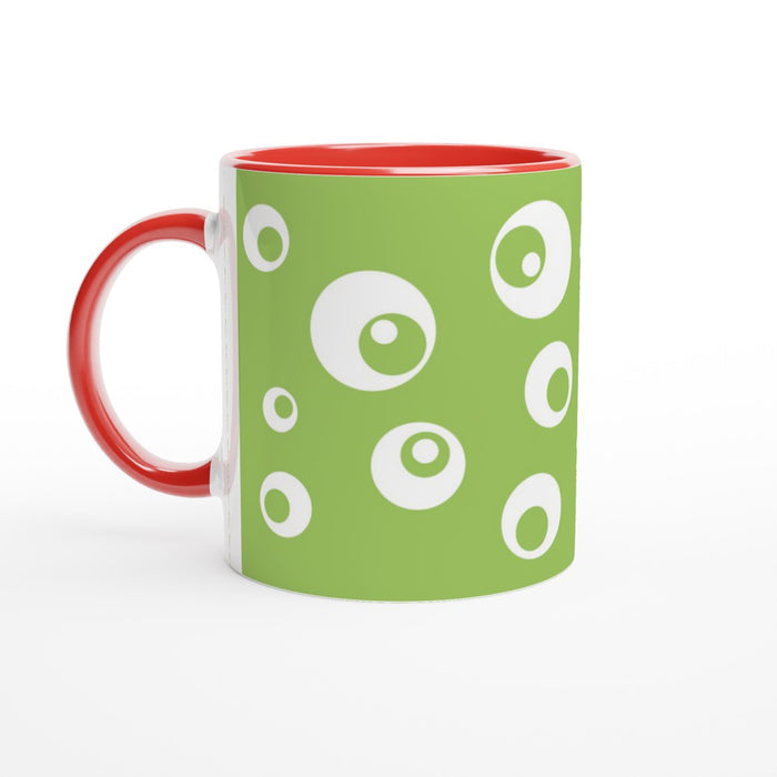 Tasse mit Kreisen - grün/weiß, verschiedene Farben