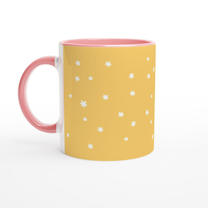 Tasse mit Sternenhimmel - gelb/weiß, verschiedene Farben